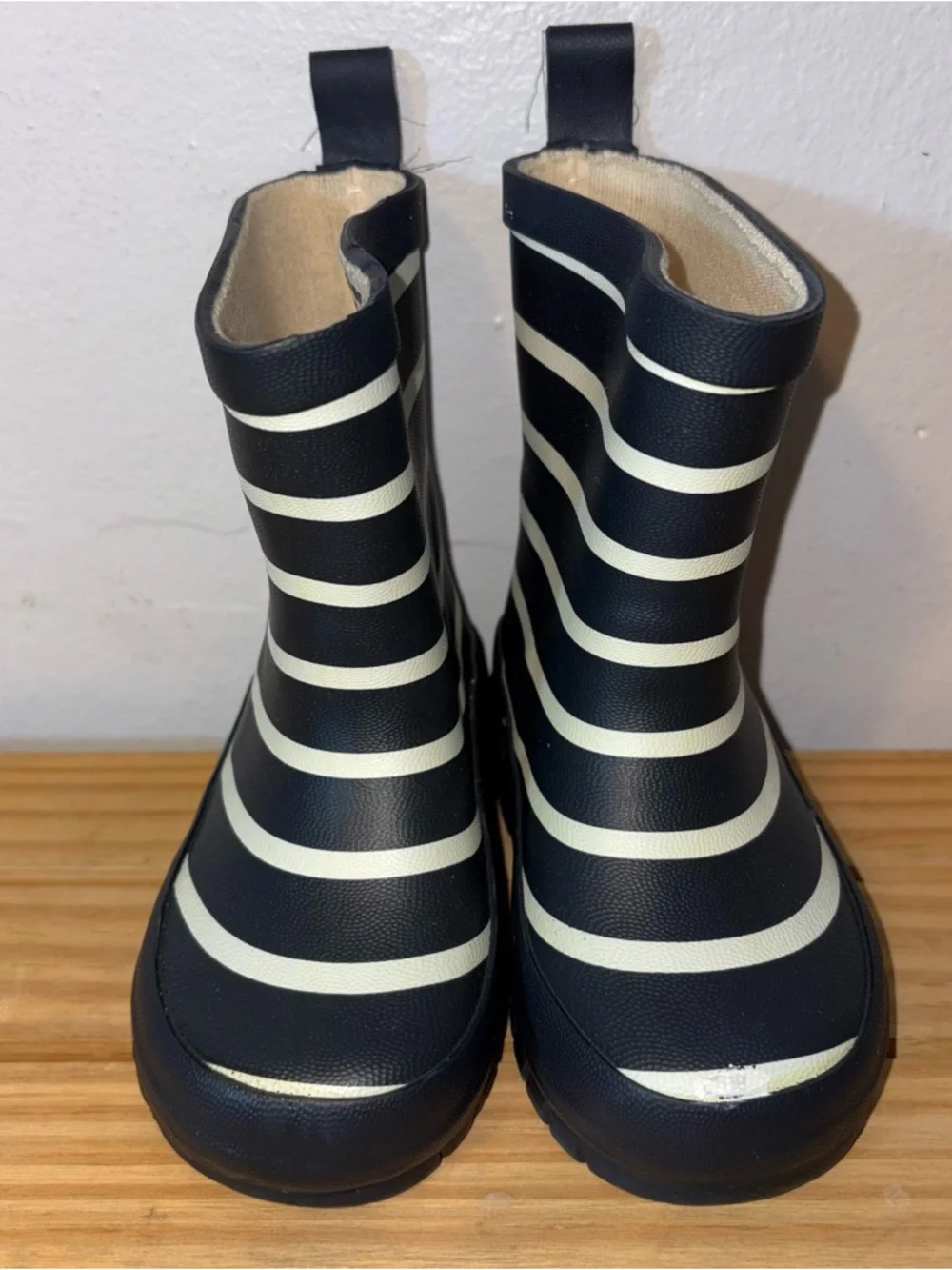 Polarn O. Pyret Navy Stripe Rain Boots Kids Size 6 US / 22 EU